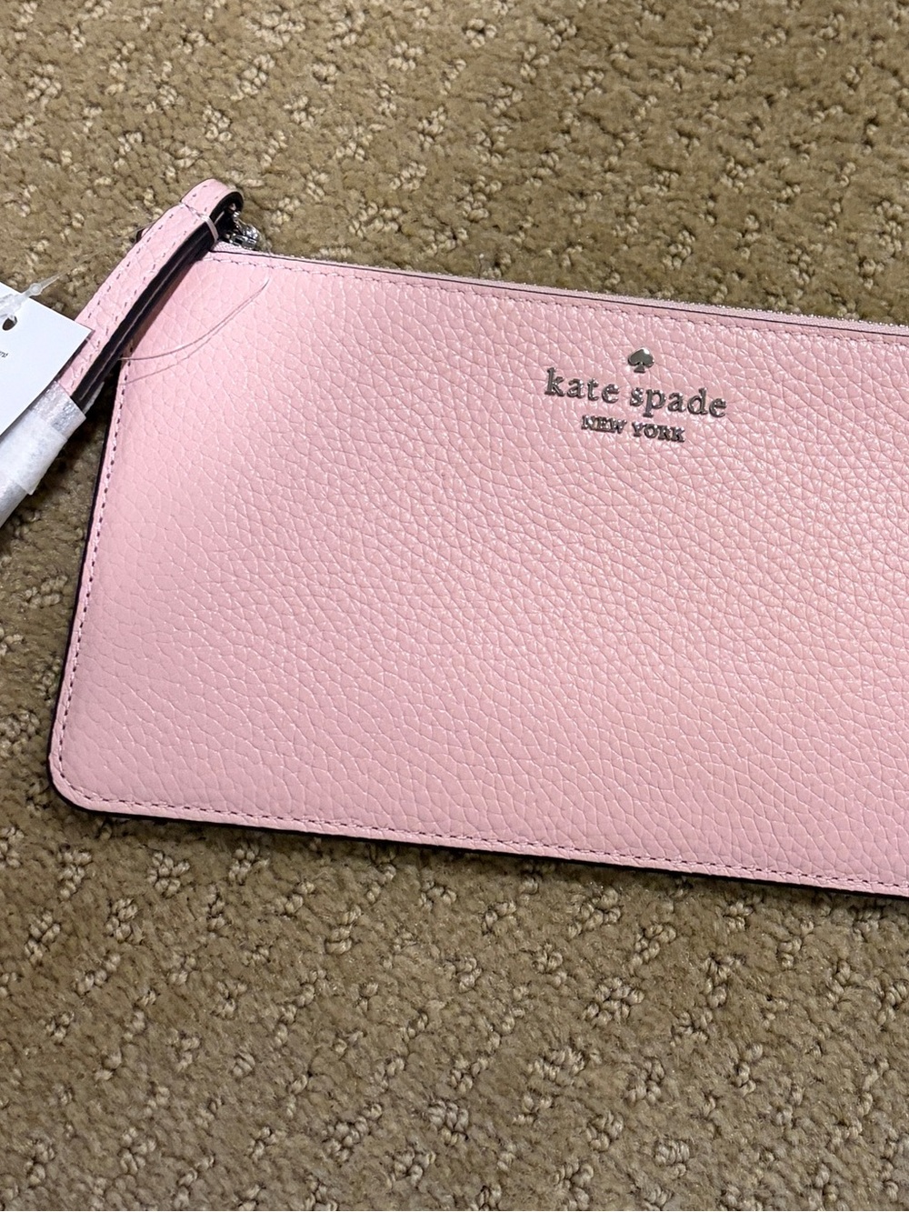 kate spade tutu pink pebbled leather wristlet